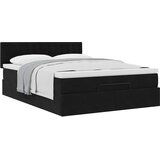  Otomanski krevet s madracem crni 140x190cm baršunasti | shoptok.hr