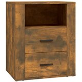  Noćni ormarić dimljenog hrasta 50x36x60cm od konstruiranog drva | shoptok.hr