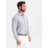 Ombre Men's shirt with pocket REGULAR FIT - light grey melange | Eponuda.ba