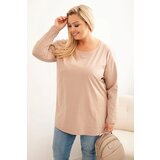 Kesi Women's Plus Size cotton blouse with a round neckline fango Cene