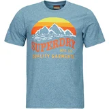 Superdry Majice s kratkimi rokavi GREAT OUTDOORS RELAXED Modra