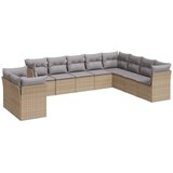 The Living Store Vrtna sedežna garnitura 10-delna z blazinami bež poli ratan - Vrtna Sedežna Garniture, (21447591) | Shoptok.si