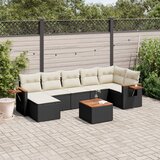  8-dijelni set vrtnih sofa od poliratana s jastucima crni | shoptok.hr