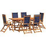  7-dijelni vrtni blagovaonski set od drva bagrema i tekstilena | shoptok.hr