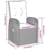  3-dijelni vrtni blagovaonski set s jastucima crni | shoptok.hr