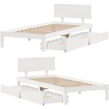  Okvir kreveta s ladicama bez madraca bijeli 90x200 cm | shoptok.hr