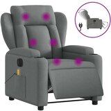 vidaXL Električni masažni naslanjač temno sivo blago | Shoptok.si