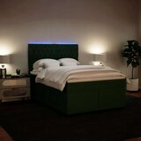 vidaXL Box spring postelja z vzmetnico temno zelena 140x200 cm žamet, (21307035) | Shoptok.si