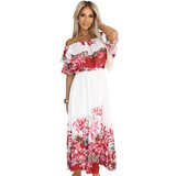 numoco basic 606-1 Long summer dress in a floral red ombre pattern? | Shoptok.si