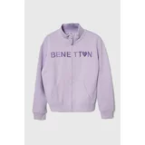 United Colors Of Benetton Otroški bombažen pulover vijolična barva