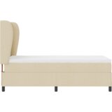 Box Spring Krevet s Madracem u Krem Boji - 100x200 cm Tkanina | shoptok.hr
