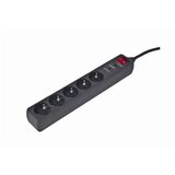 Gembird SPG5-C-5 Surge Protection Power strip, 5 sockets, 1.5m, 16A, Indicates Correct Grounding, Power Switch, Black | ePonuda.com