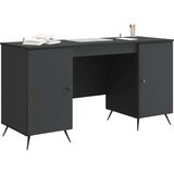  Miza s polico z vrati Črna 142,5 x 50 x 75 cm Inženirski les, (5000283181) | Shoptok.si