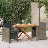  3-dijelni vrtni blagovaonski set s jastucima sivi | shoptok.hr