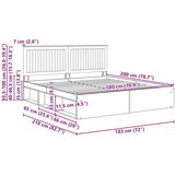  okvir za krevet bijelo 180 x 200 cm čvrsto borovo drvo | shoptok.hr