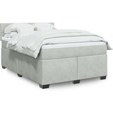 vidaXL Box spring postelja z vzmetnico svetlo siva 160x200 cm žamet | Shoptok.si