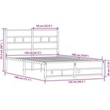 vidaXL Kovinski posteljni okvir brez vzmetnice sonoma hrast 120x190 cm | Shoptok.si