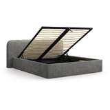 Micadoni Tamno sivi tapecirani bračni krevet s prostorom za odlaganje s podnicom 200x200 cm Elizabeth – | shoptok.hr