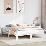  Posteljni okvir brez vzmetnice bel 160x200 cm trdna borovina | Shoptok.si