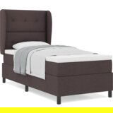  Box Spring postelja z vzmetnico temno rjava 80x200 cm tkanina, (22051557) | Shoptok.si