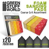 Green Stuff World FOAM Sanding Pads - COARSE GRIT ASSORTMENT (pack x20) Cene