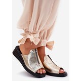 Boto Ladies Wedge Sandals With Zipper Gold Irriva | ePonuda.com