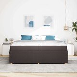  Posteljni okvir z vzmetnico Temno rjava 200 x 200 cm blago, (5000069935) | Shoptok.si