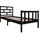  Okvir za krevet od borovine crni 75 x 190 cm jednokrevetni | shoptok.hr