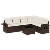 Maison Chic Seti vrtnega pohištva - Vrtna garnitura - Vrtni pohištvo set 7-delna z blazinami rjav poli ratan, (21802095) | Shoptok.si