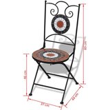 Bistro 3-dijelni bistro set s keramičkim pločicama terakota-bijeli | shoptok.hr
