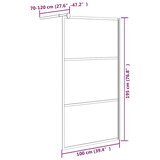 Pregrada za tuš 100 x 195 cm staklo ESG s uzorkom kamena crna | shoptok.hr