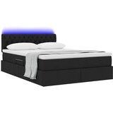  LED krevet za pohranu s madracem Crna 140 x 200 cm Tkanina | shoptok.hr