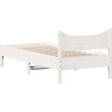 vidaXL Posteljni okvir bel 75x190 cm trdna borovina | Shoptok.si