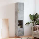 vidaXL Visoka omara betonsko siva 34,5x34x180 cm inženirski les | Shoptok.si