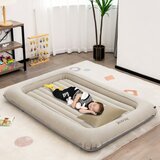 Šport in prosti čas > Kamp oprema Napihljiva otroška potovalna postelja z večnamensko zasnovo 2 v 1 za otroke, dim. 165 x 118 x 20 cm (siva) | Shoptok.si