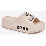 Boto Ladies Foam Slippers On Massive Sole With Bear Light Beige Lamira | Shoptok.si