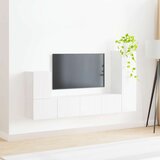  Set TV komoda Zidne 3 pcs Bijelo Konstruirano drvo | shoptok.hr