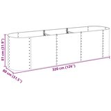  Vrtna sadilica od pocinčanog čelika 320 x 80 x 81 cm srebrna | shoptok.hr