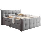 MID.YOU POSTELJA BOXSPRING 160 cm x 200 cm , tekstil, leseni material temno siva | Shoptok.si