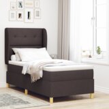 Box Spring Krevet s Madracem Tamno Smeđi 100x200 cm Tkanina | shoptok.hr