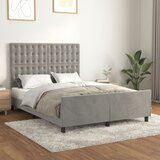 Maison Chic Posteljni okvir - Dvoposteljna postelja - Zakonska postelja brez vzmetnice svetlo siv 140x190 cm žamet-J12510, (21770432) | Shoptok.si