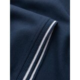 Ombre Men's pique knit polo shirt without buttons - navy blue | Shoptok.si