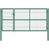  Vrtna vrata za ogradu sa stupovima 350x140 cm čelična zelena | shoptok.hr