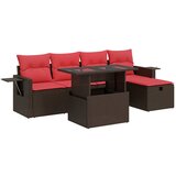  6-dijelni set vrtnih sofa s jastucima smeđi od poliratana | shoptok.hr