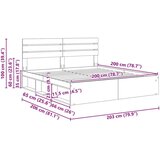  Okvir za krevet s uzglavljem Dimljeni hrast 200 x 200 cm | shoptok.hr