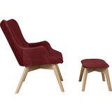 Ropez Rdeč žameten fotelj z naslonjalom za noge Niko – | Shoptok.si