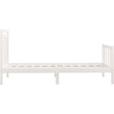  Okvir za krevet od masivne borovine bijeli 100 x 200 cm | shoptok.hr