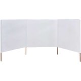  3-panelni vetrobran tkanina 400x160 cm peščeno bel, (20692855) | Shoptok.si