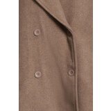 Trendyol Mink Oversize Woolen Wide Cut Long Coat with Shawl | Eponuda.ba