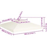  Zamjenski pokrov za sjenicu 310 g/m² krem bijeli 3 x 3 m | shoptok.hr